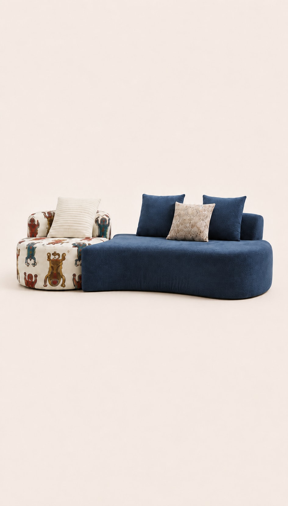 Navy Curved Lounge
